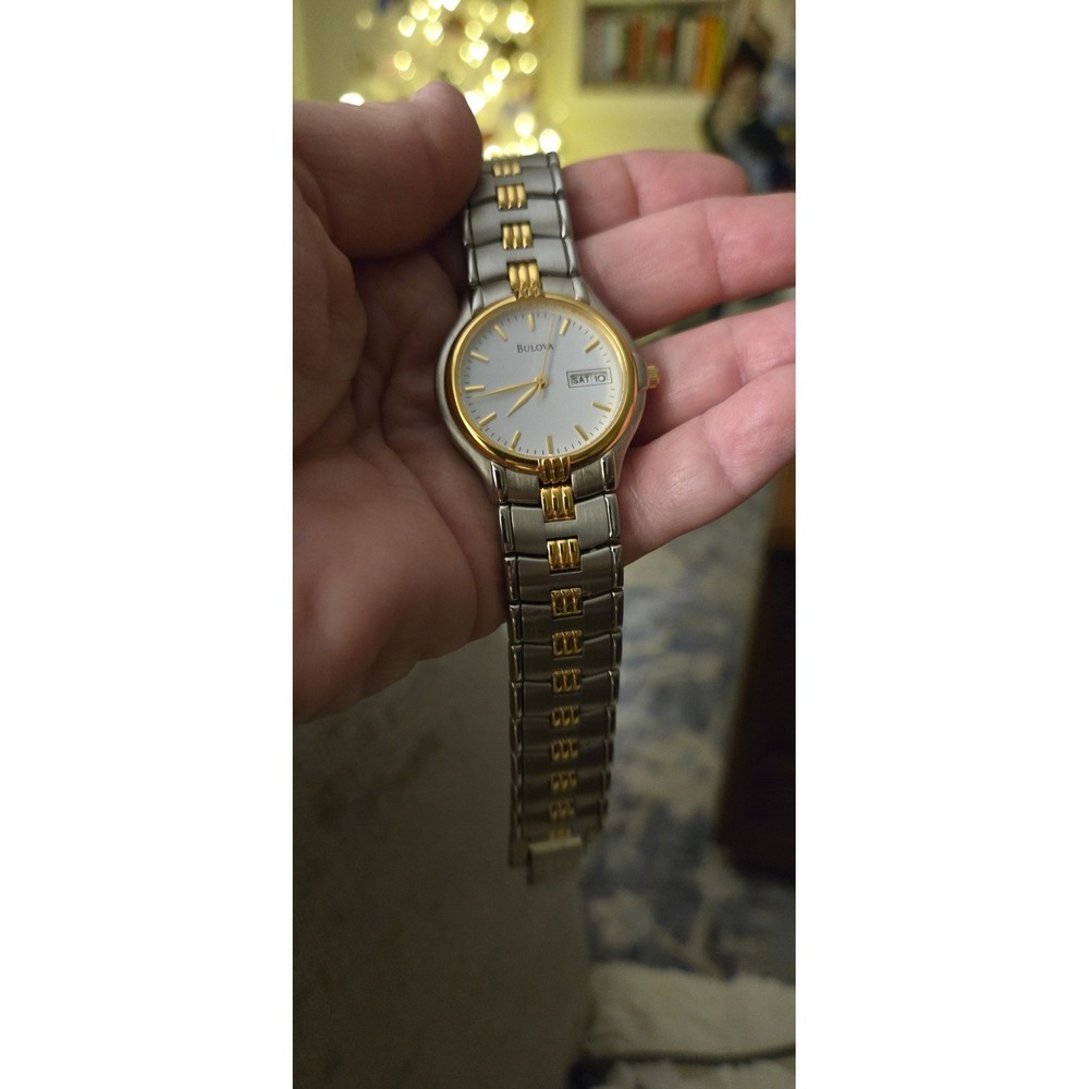 Bulova Women's Watch Vintage Quartz Japanese Mvt Water Resistant Date Two-Tone